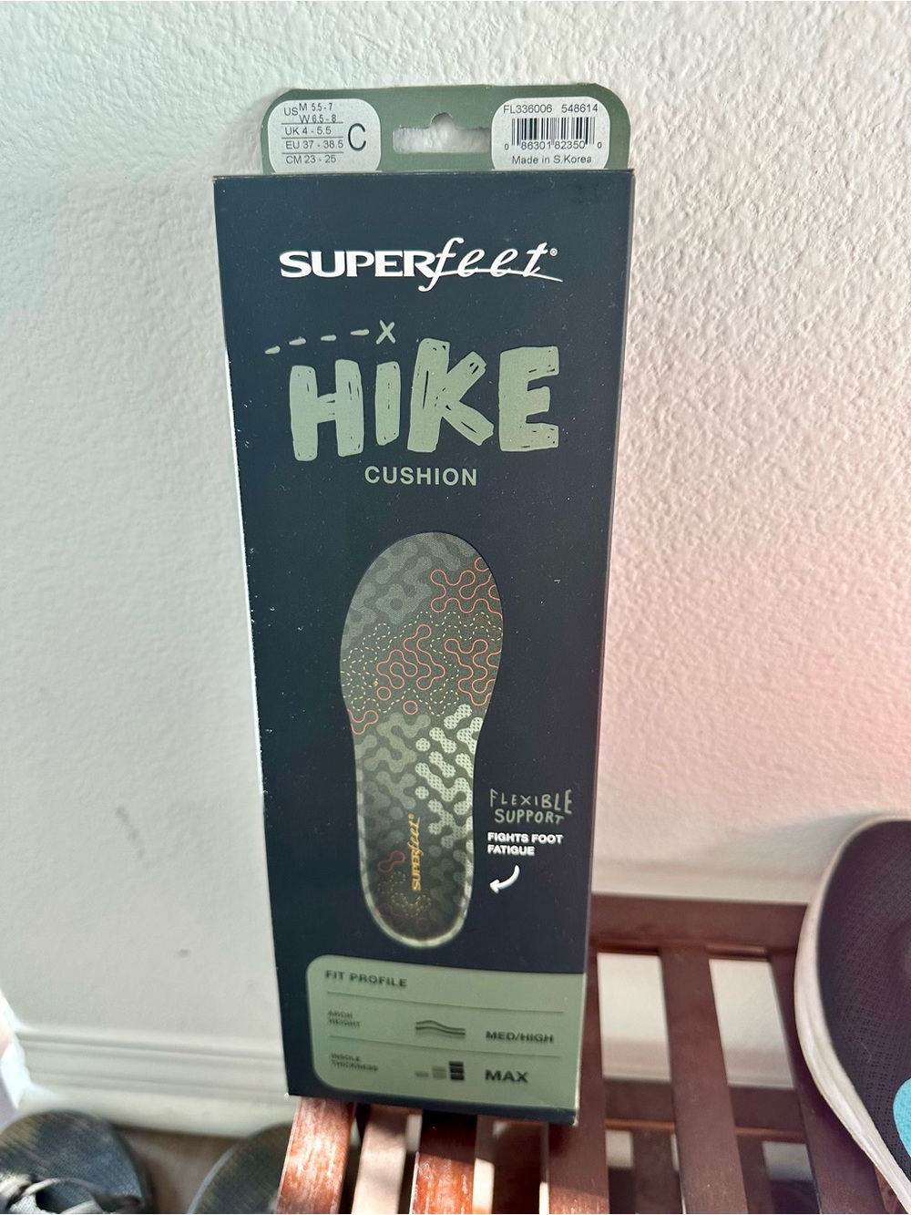 Superfeet Hike Cushion Insoles - Black/Olive